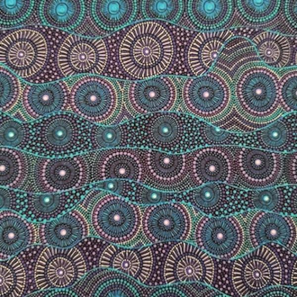 ALPARA SEEDS BLUE Aborigines Stoff aus Australien